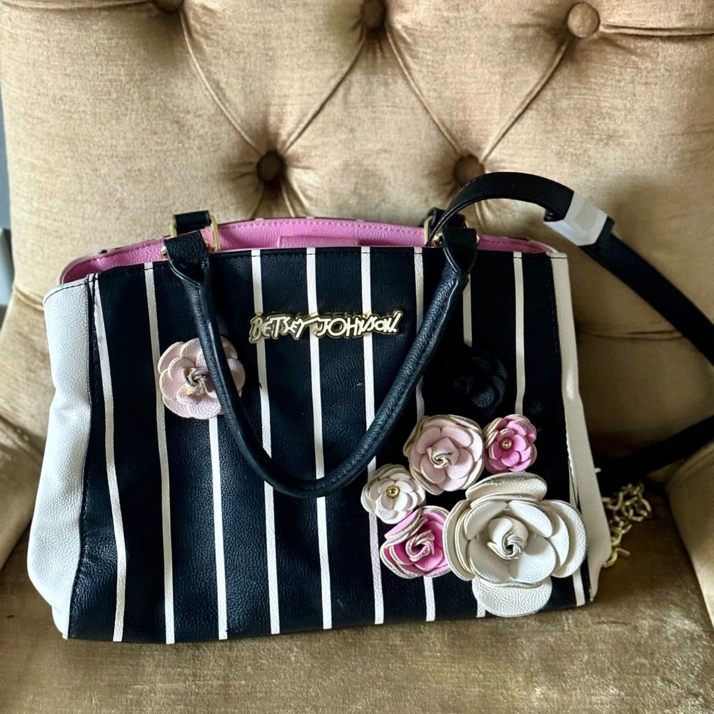 Betsey Johnson Pin Stripe Floral